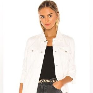 White Denim Trucker Jacket in Head In The Clouds
BLANKNYC